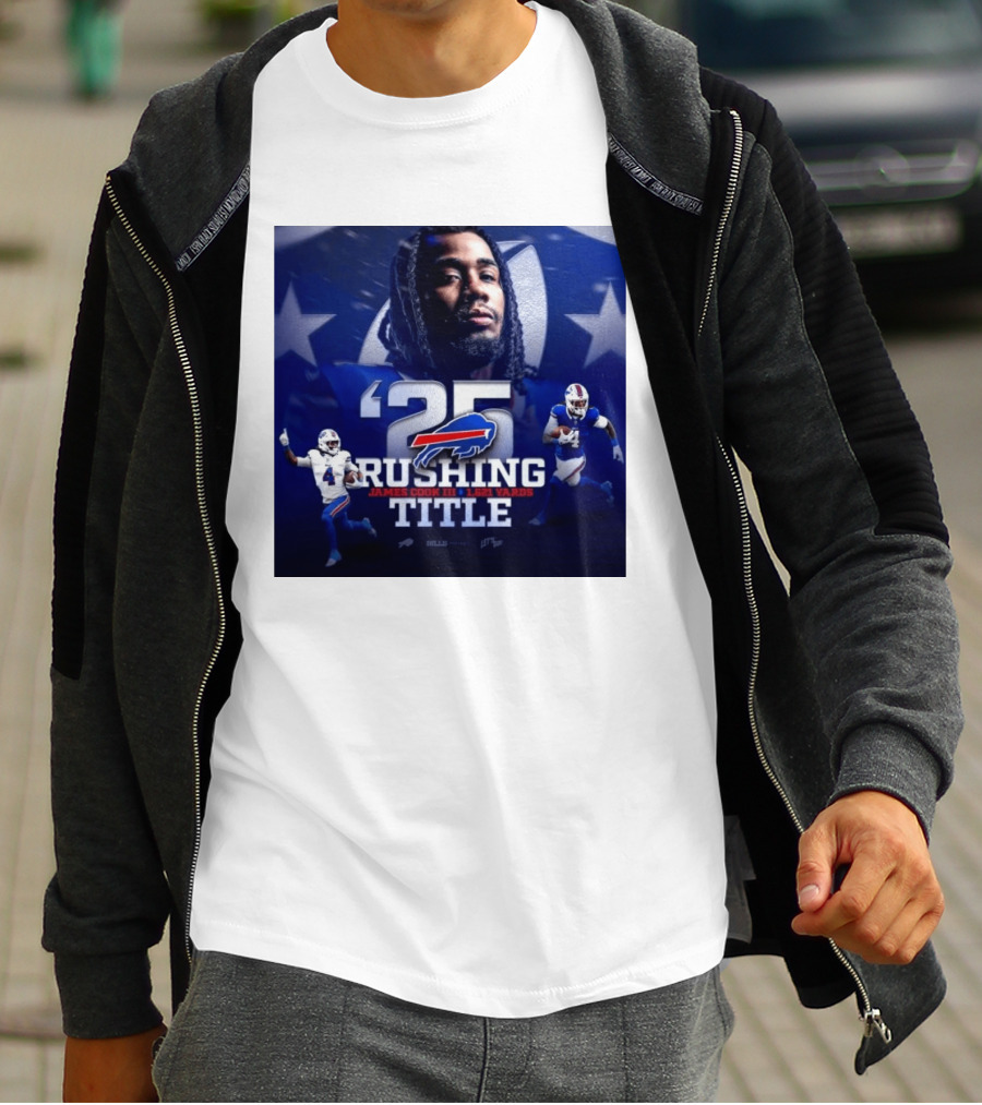25 Rushing Buffalo Football James Cook III 1621 Yards Title T-Shirt