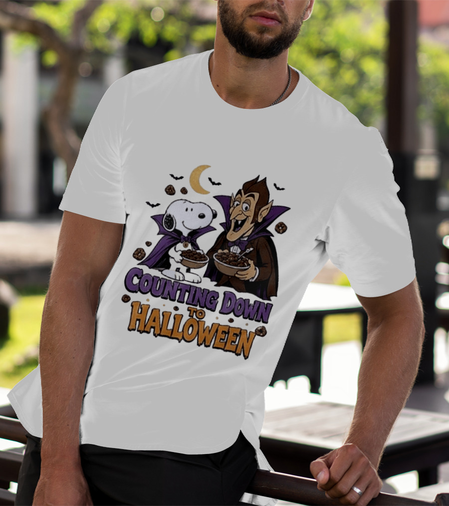 Peanuts Snoopy And Dracula Counting Down To Halloween T-Shirt