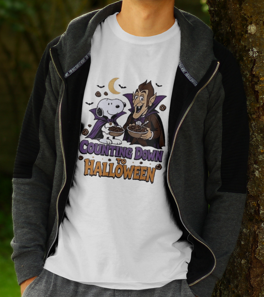 Peanuts Snoopy And Dracula Counting Down To Halloween T-Shirt