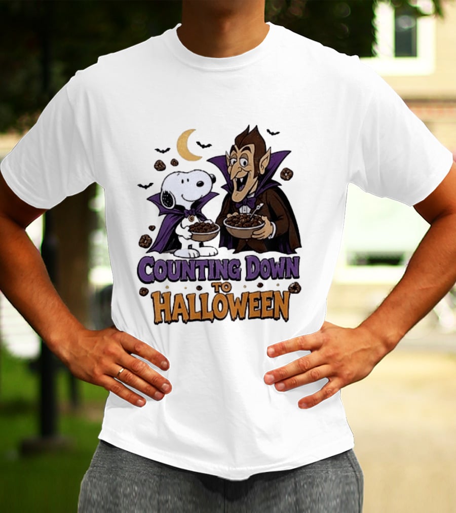 Peanuts Snoopy And Dracula Counting Down To Halloween T-Shirt