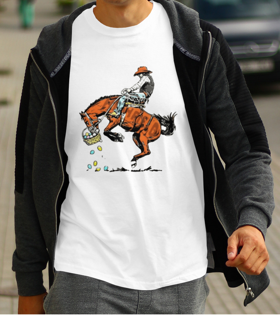 Cowboy Horse Easter Egg Basket Riding 2026 T-Shirt