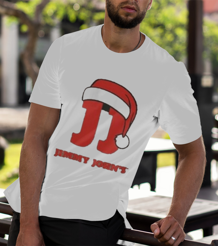 Jimmy John's Festive Santa Hat Christmas T-Shirt