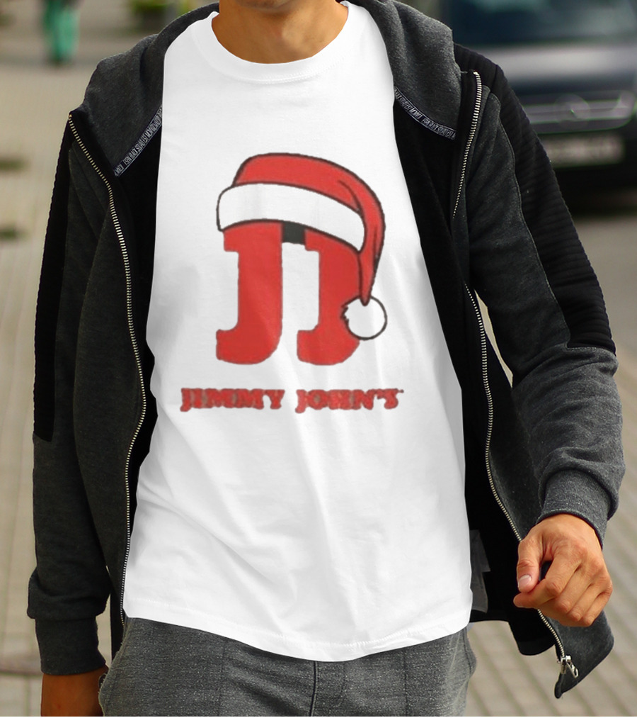 Jimmy John's Festive Santa Hat Christmas T-Shirt