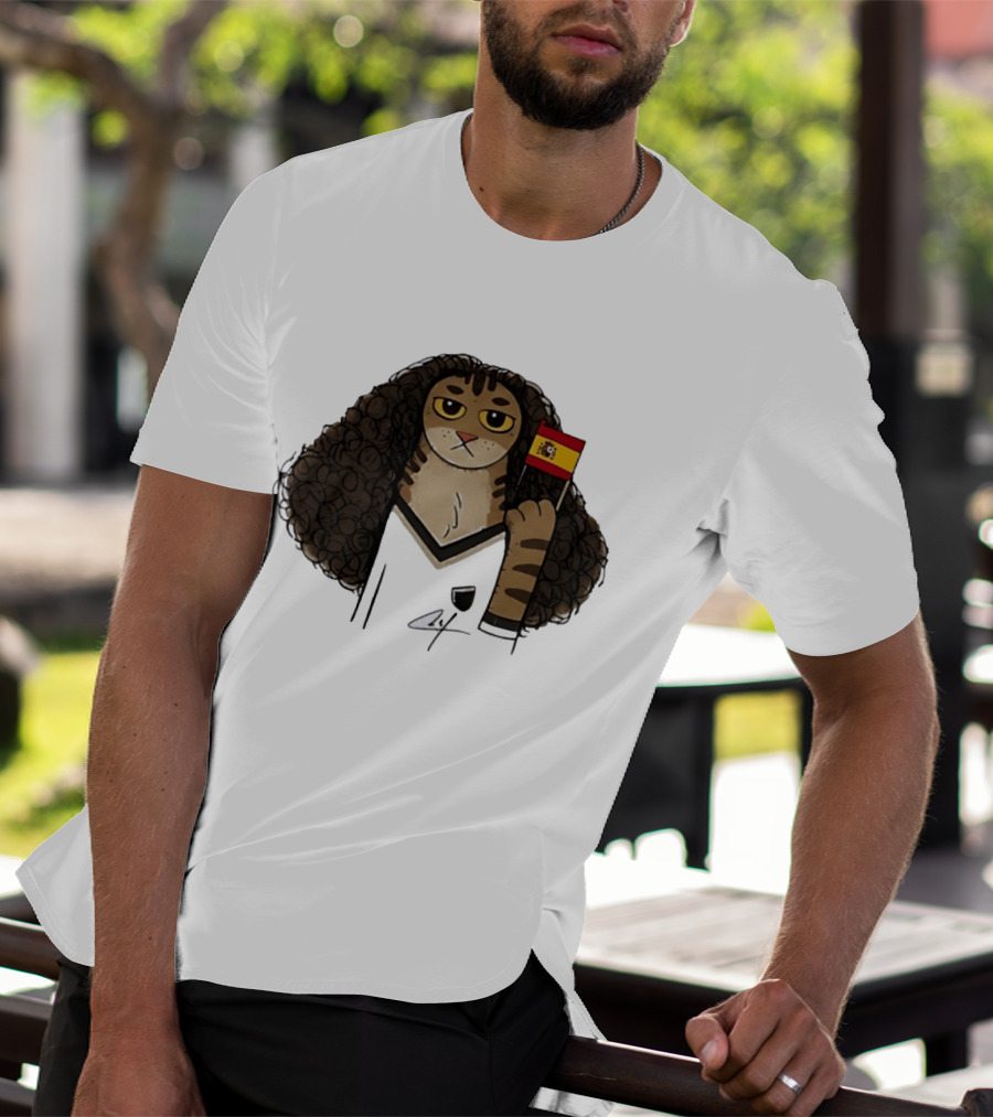 Marc Cucurella Cat Holding Spain Flag FC Barcelona T-Shirt