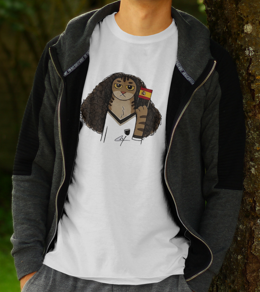 Marc Cucurella Cat Holding Spain Flag FC Barcelona T-Shirt