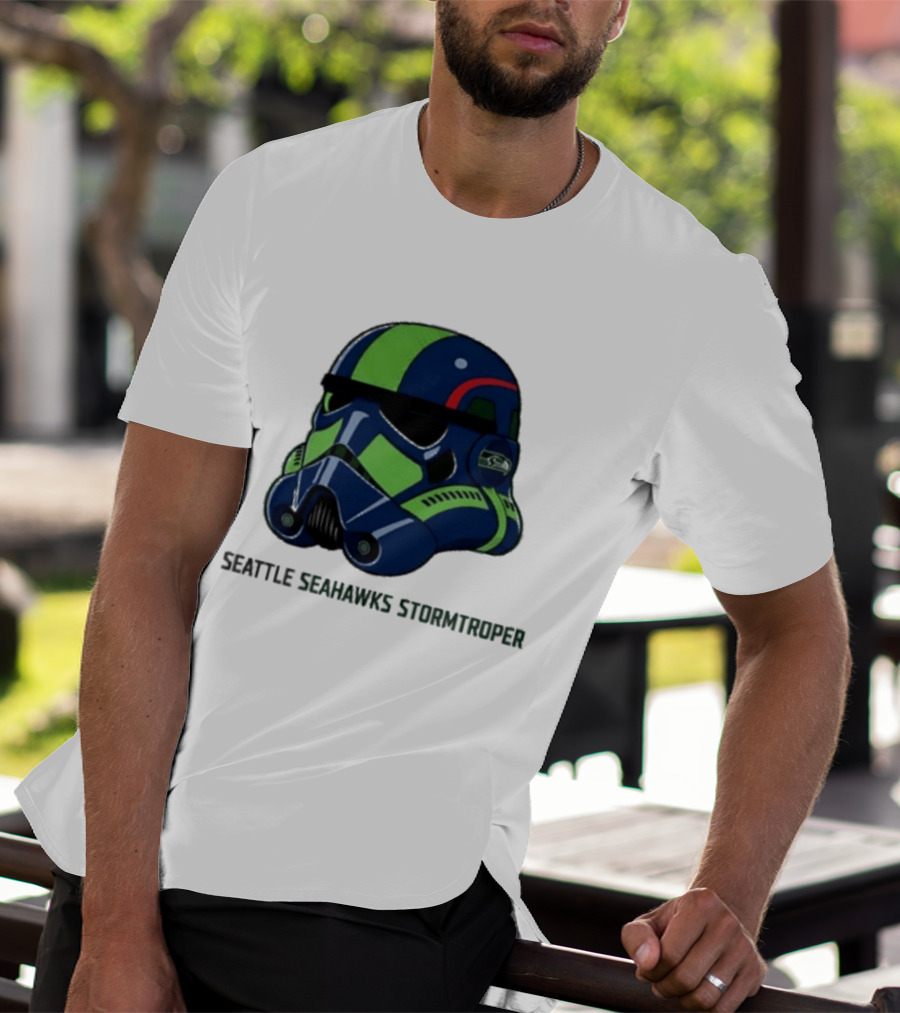 Seattle Seahawks Stormtrooper Game Day Galactic Helmet T-Shirt