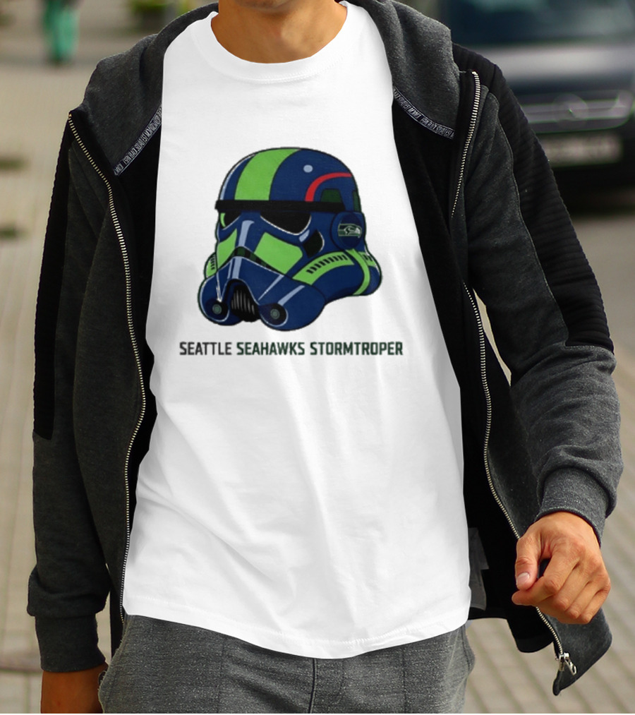 Seattle Seahawks Stormtrooper Game Day Galactic Helmet T-Shirt
