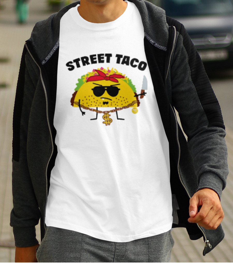 Street Taco Pirate With Knife And Dollar Sign Necklace T-Shirt