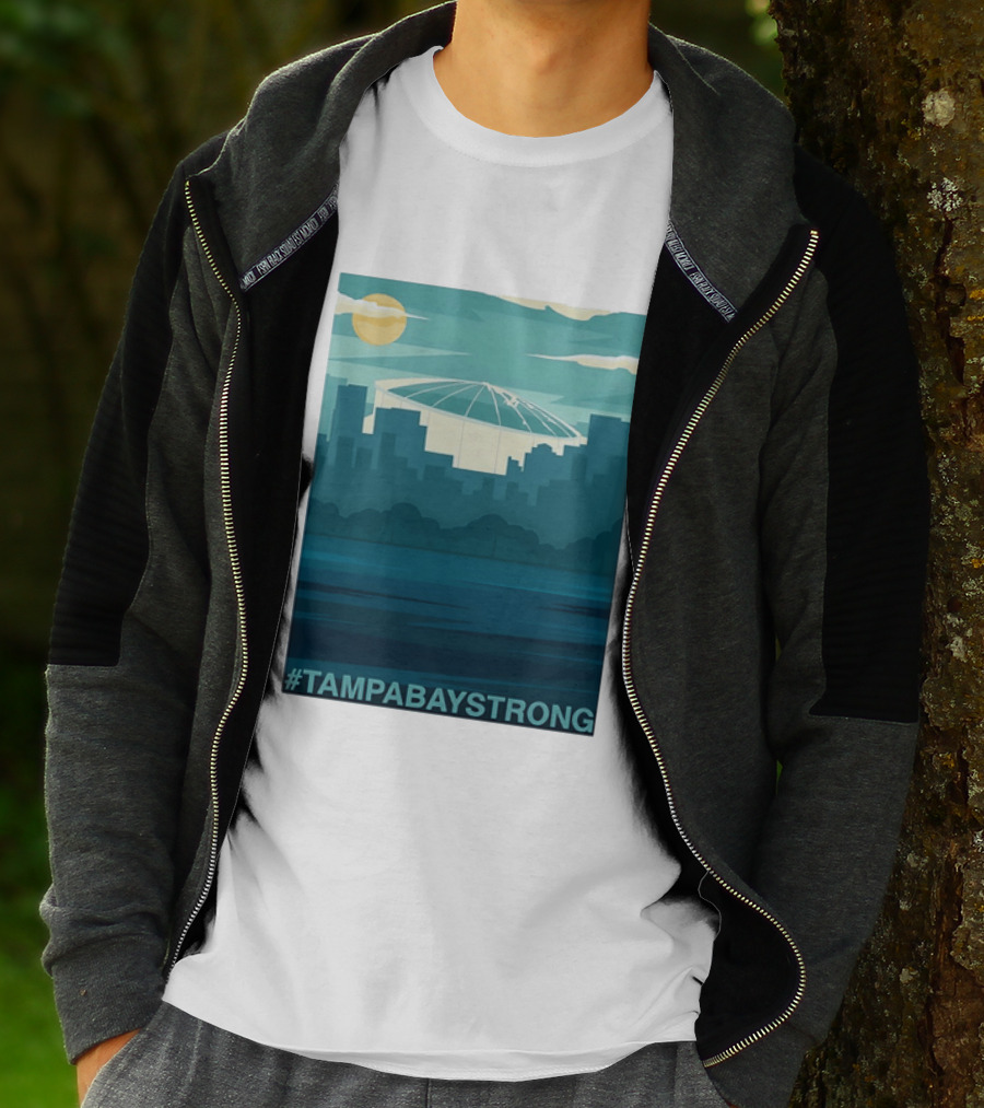 Tampa Bay Strong Skyline Tropicana Field Hashtag T T-Shirt