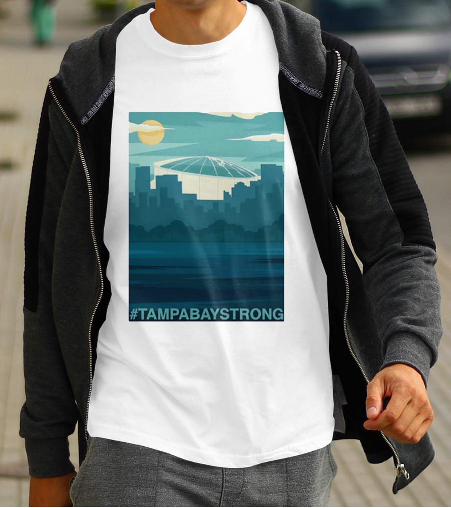 Tampa Bay Strong Skyline Tropicana Field Hashtag T T-Shirt