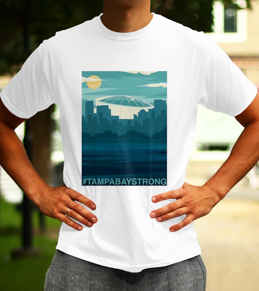 Tampa Bay Strong Skyline Tropicana Field Hashtag T T-Shirt