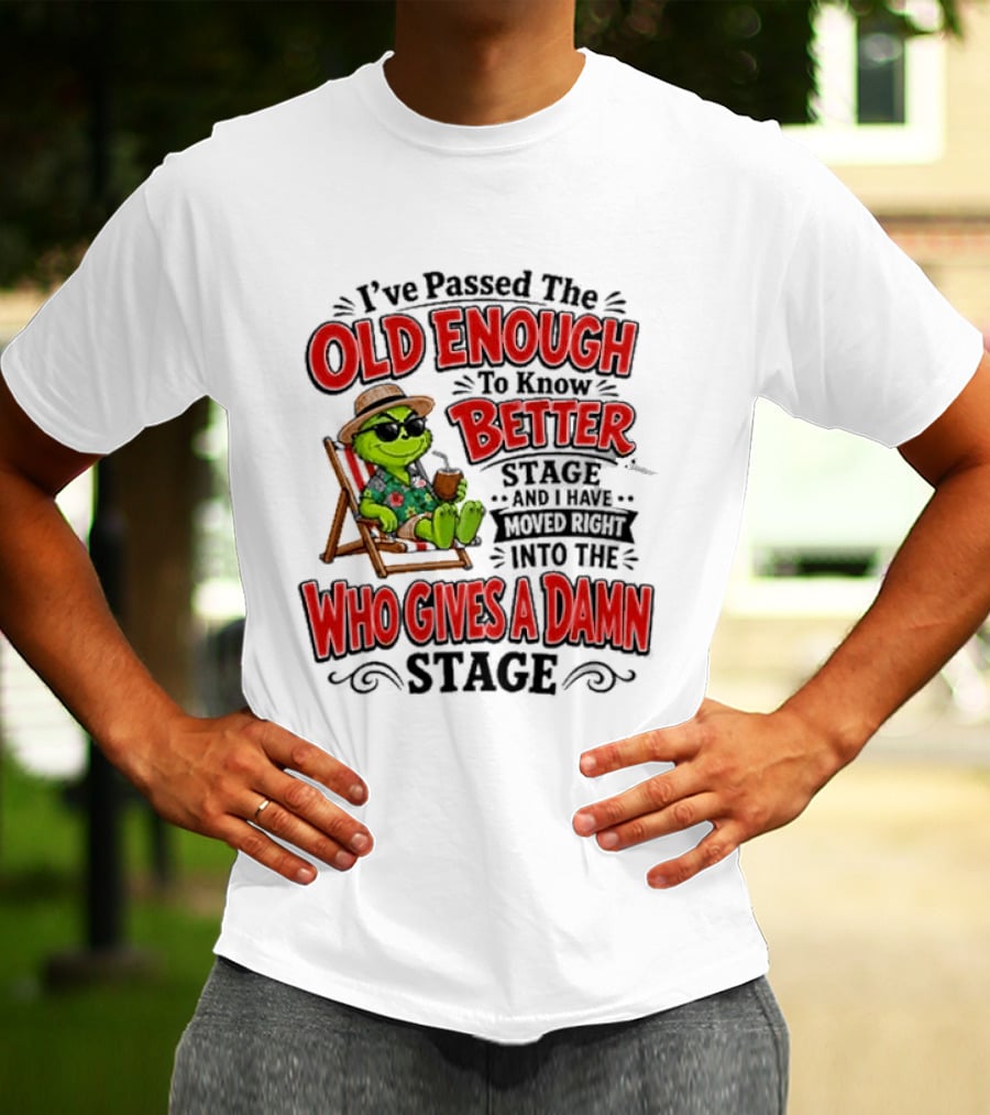 I've Passed Into The Grinch Old Enough To Know Better Who Gives A Damn Stage T-Shirt