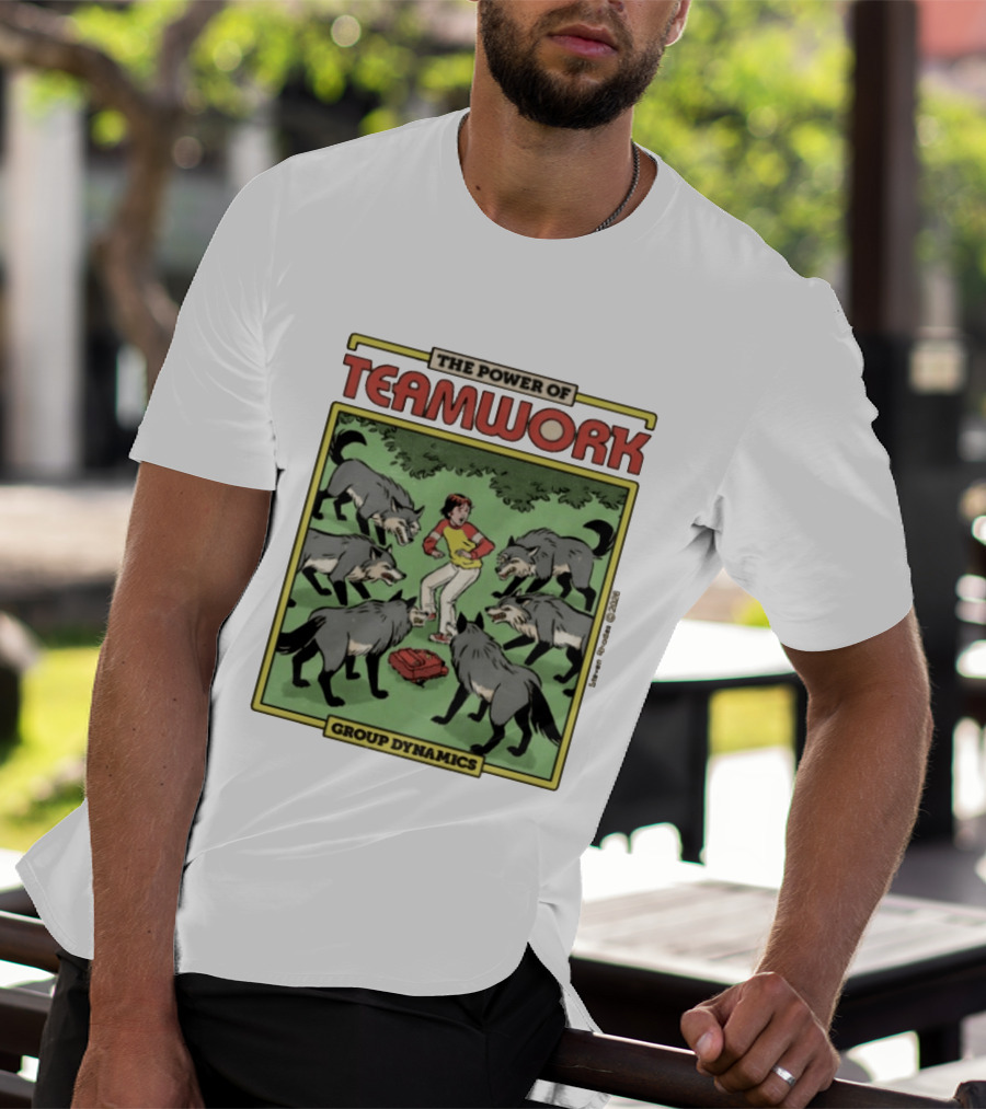 The Power Of Teamwork Group Dynamics Child Surrounded By Wolves T-Shirt