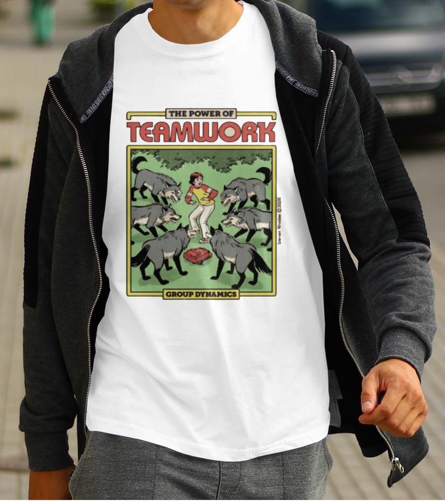 The Power Of Teamwork Group Dynamics Child Surrounded By Wolves T-Shirt