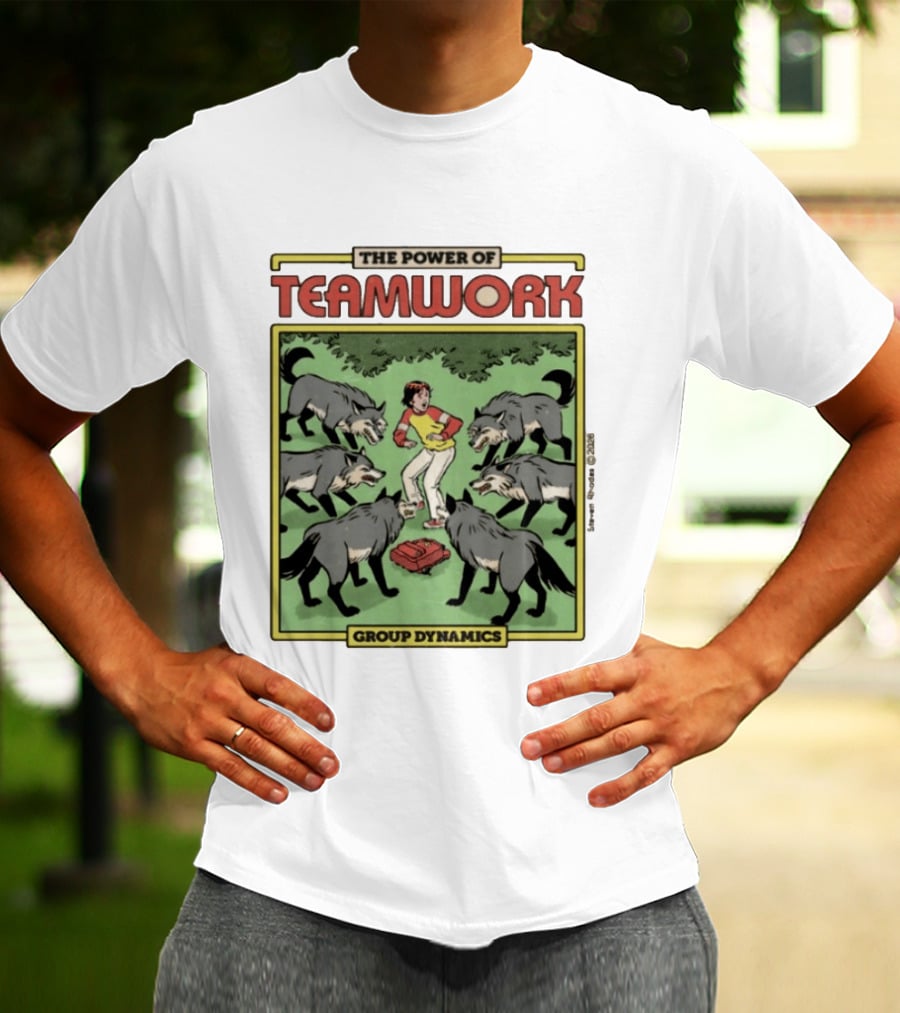 The Power Of Teamwork Group Dynamics Child Surrounded By Wolves T-Shirt