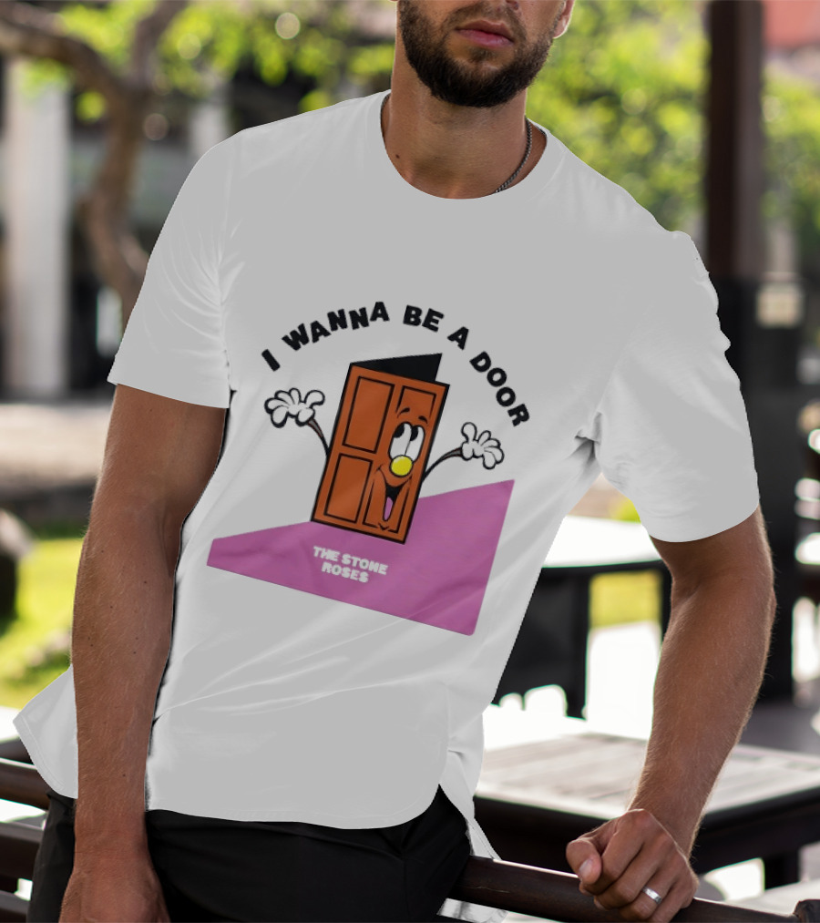 The Stone Roses I Wanna Be A Door Cartoon Yellow Nose Waving Hands T-Shirt