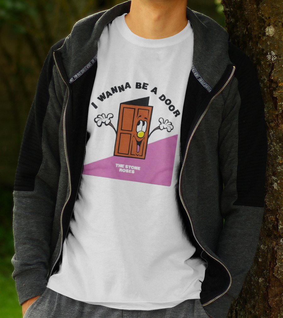 The Stone Roses I Wanna Be A Door Cartoon Yellow Nose Waving Hands T-Shirt