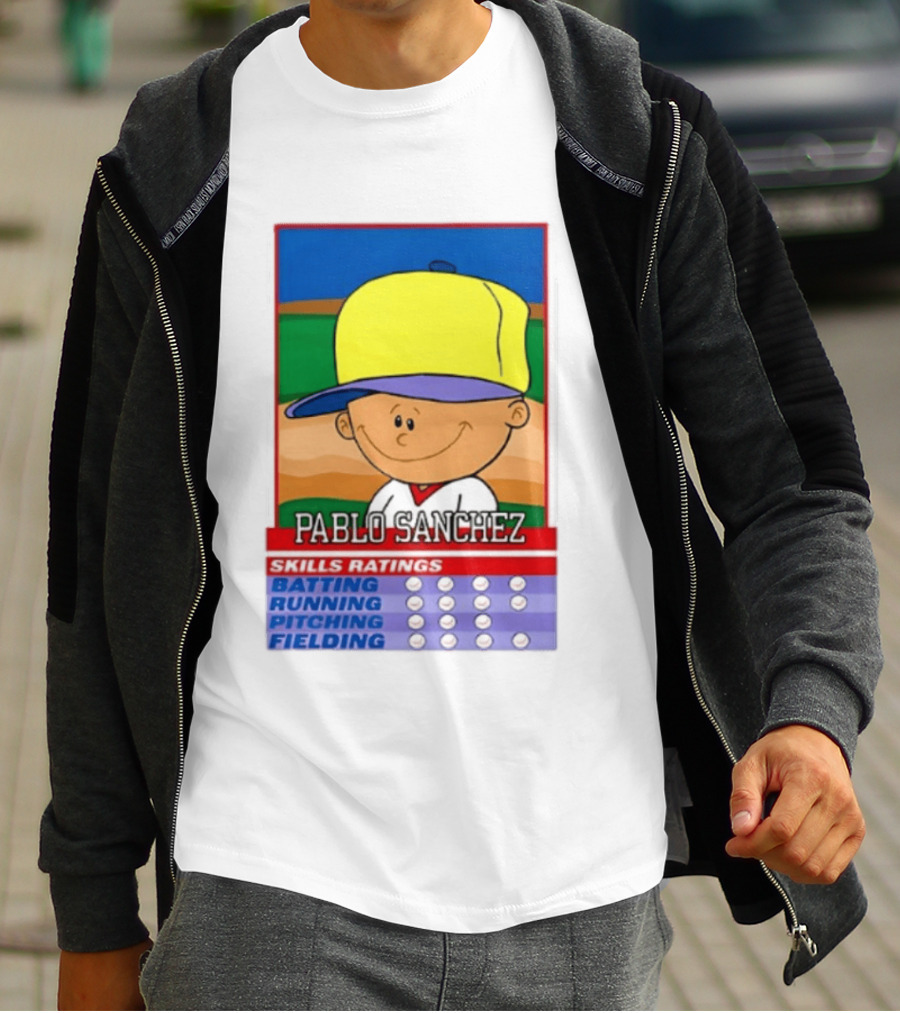 Trending Pablo Sanchez Skills Ratings Card Batting Running Pitching Fielding T-Shirt