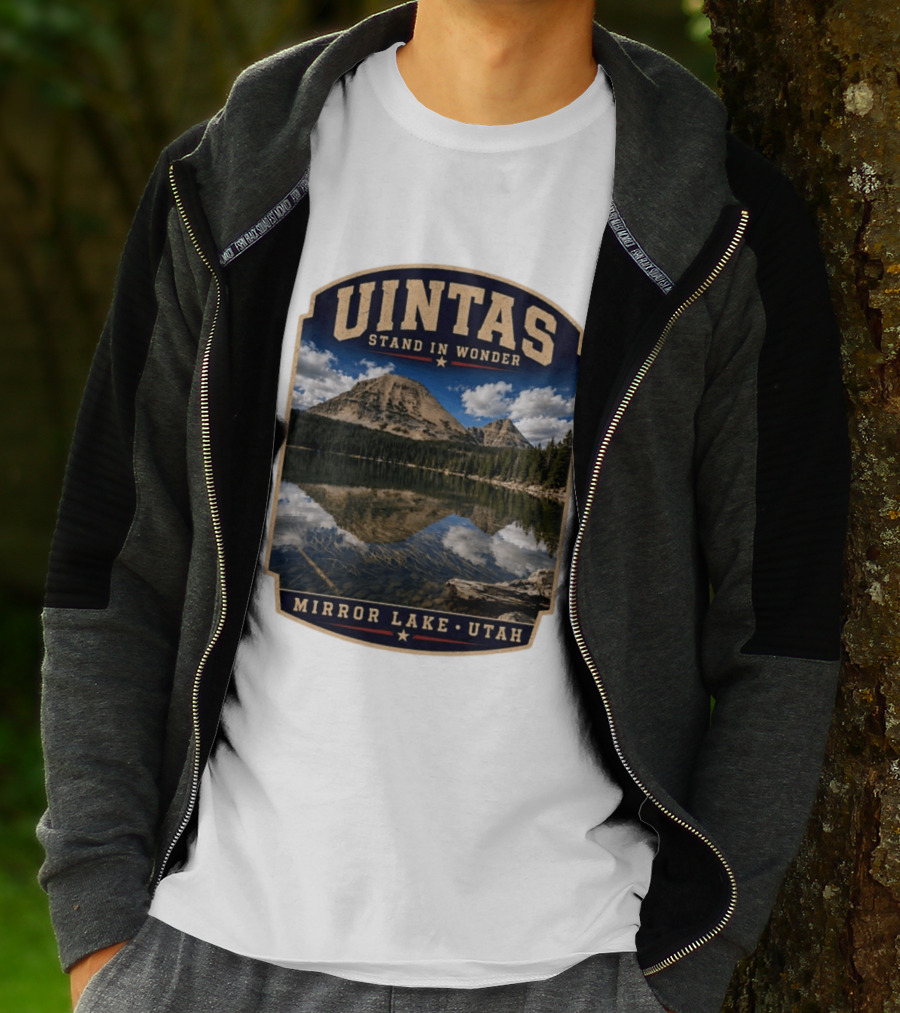 Uintas Stand In Wonder At Mirror Lake Utah T-Shirt