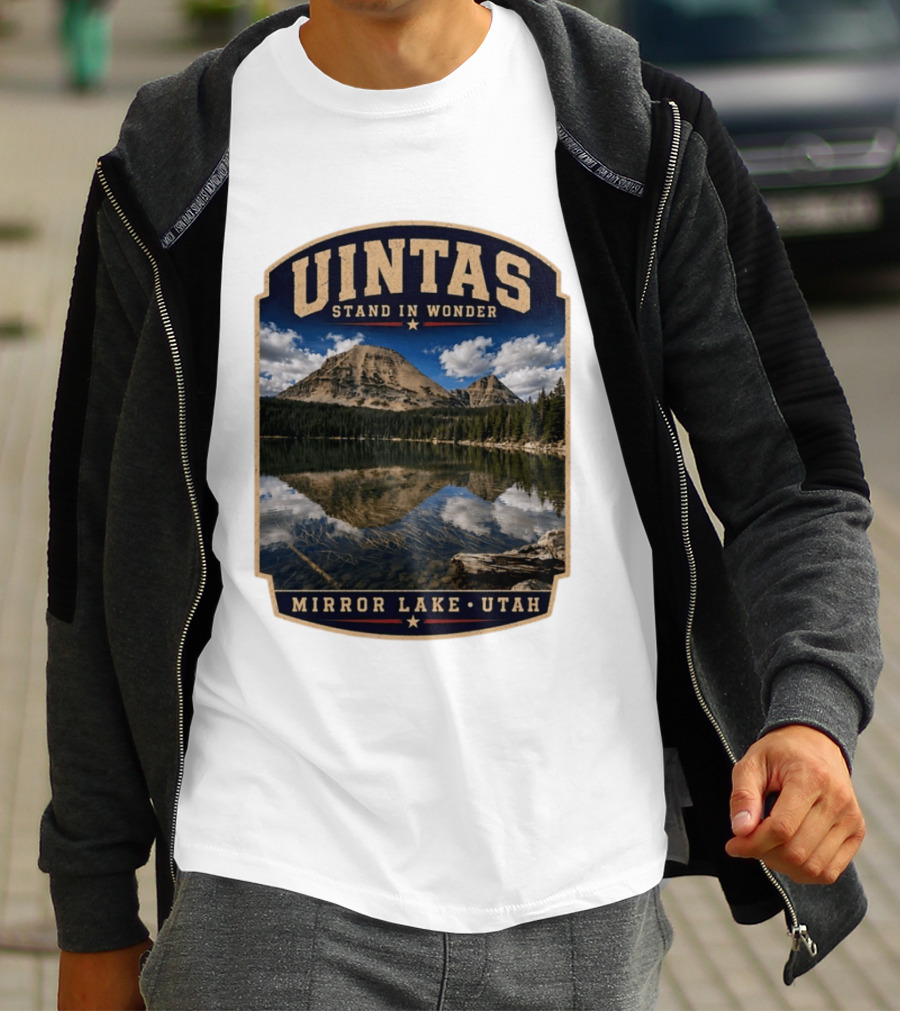 Uintas Stand In Wonder At Mirror Lake Utah T-Shirt