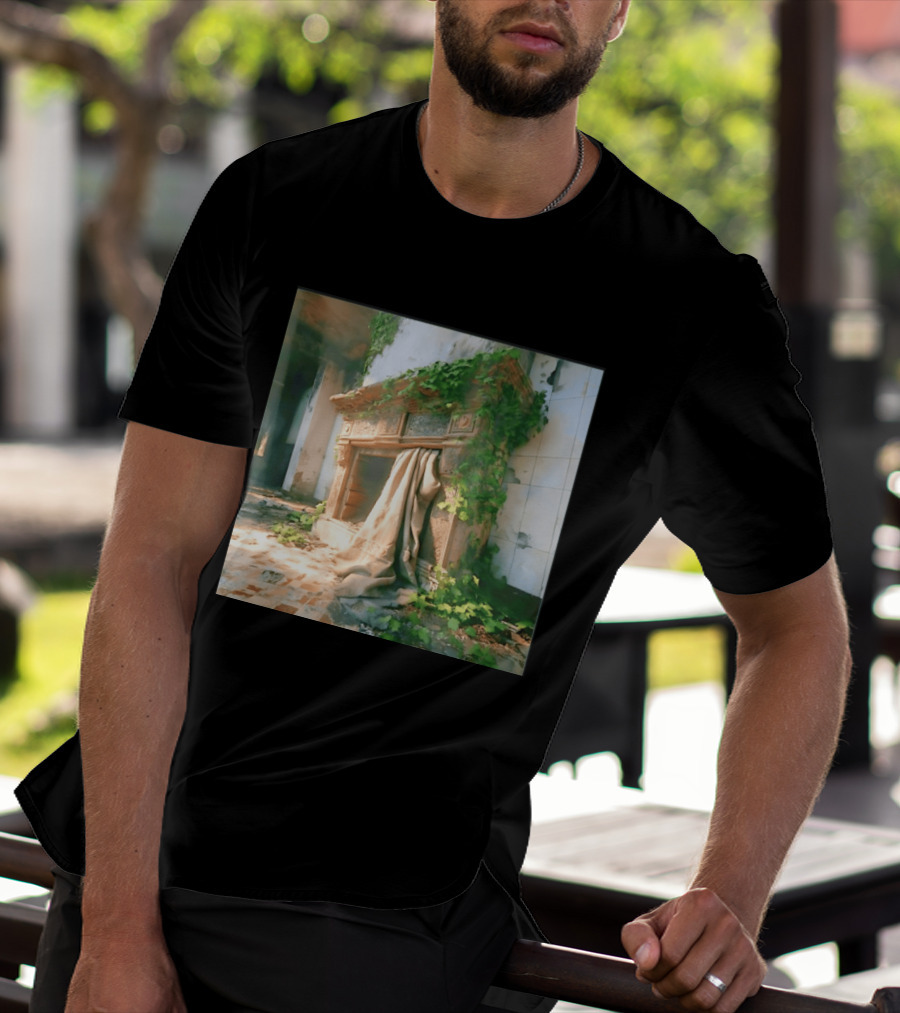 Abandoned Fireplace With Overgrown Ivy And Ruins Ambience T-Shirt