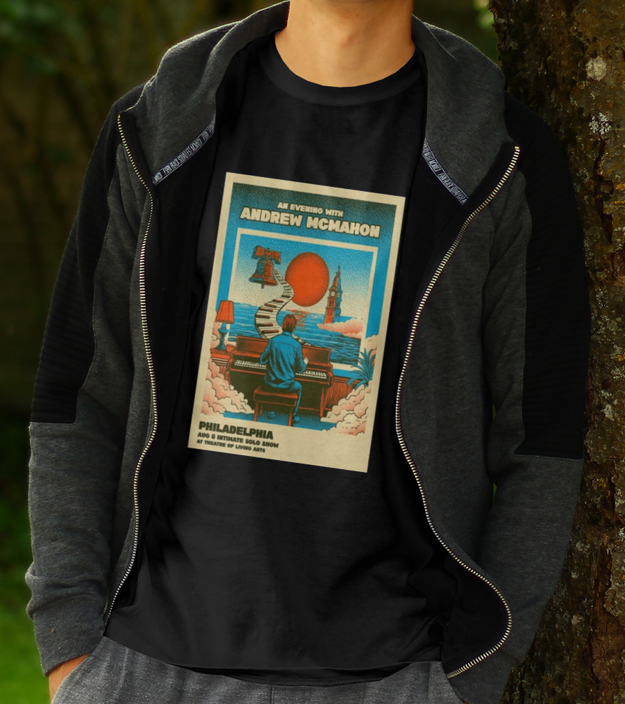 Andrew McMahon An Evening With Philadelphia Aug 6 Intimate Solo Show Theatre Of Living Arts Tour T-Shirt