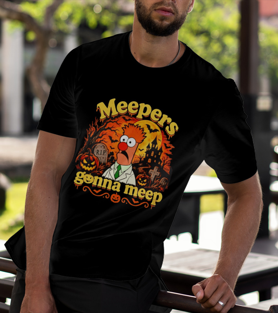 Meepers Gonna Meep Halloween The Muppets Beaker Spooky Scene T-Shirt