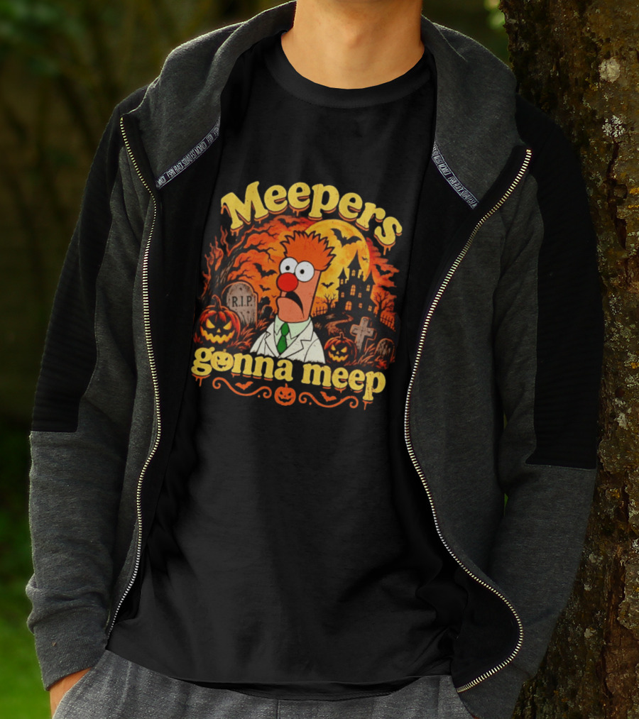 Meepers Gonna Meep Halloween The Muppets Beaker Spooky Scene T-Shirt
