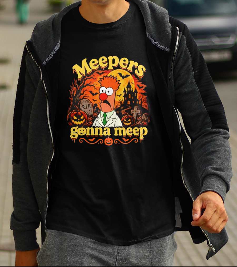 Meepers Gonna Meep Halloween The Muppets Beaker Spooky Scene T-Shirt
