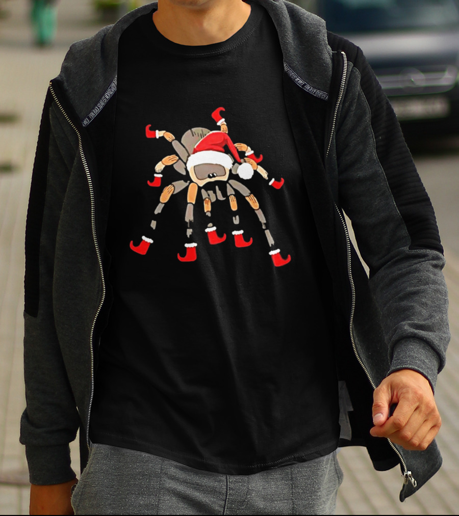 Classic Christmas Tarantula With Santa Hat And Festive Boots T-Shirt