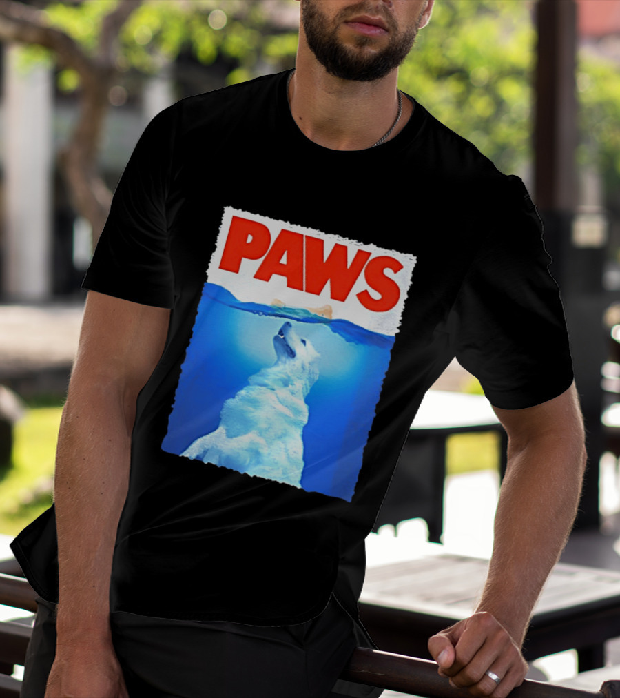 PAWS Classic Parody With Diving Dog Image T-Shirt
