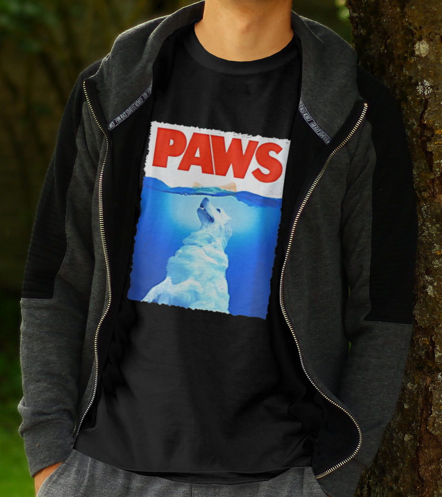 PAWS Classic Parody With Diving Dog Image T-Shirt
