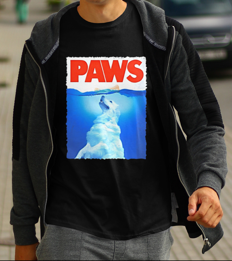 PAWS Classic Parody With Diving Dog Image T-Shirt