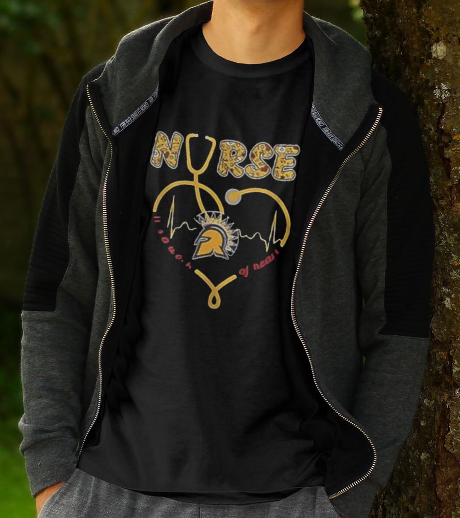 Detroit Lions United States Coast Guard 2026 Nurse Power Of Heart Stethoscope EMT Lions Helmet T-Shirt