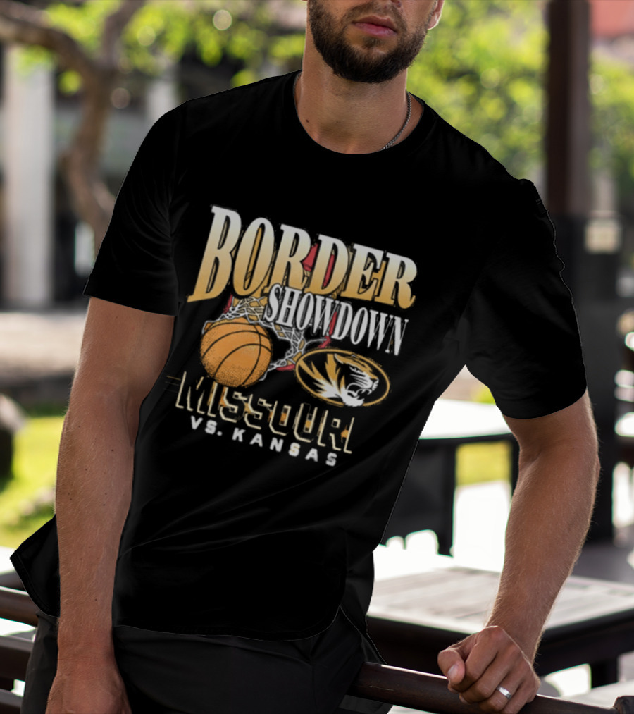 Border Showdown Missouri Tigers Vs Kansas Basketball 2025 T-Shirt