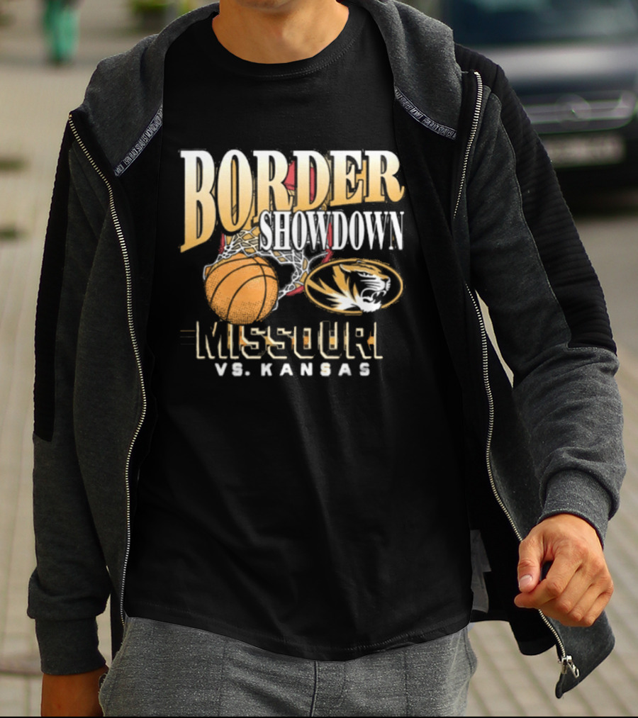 Border Showdown Missouri Tigers Vs Kansas Basketball 2025 T-Shirt