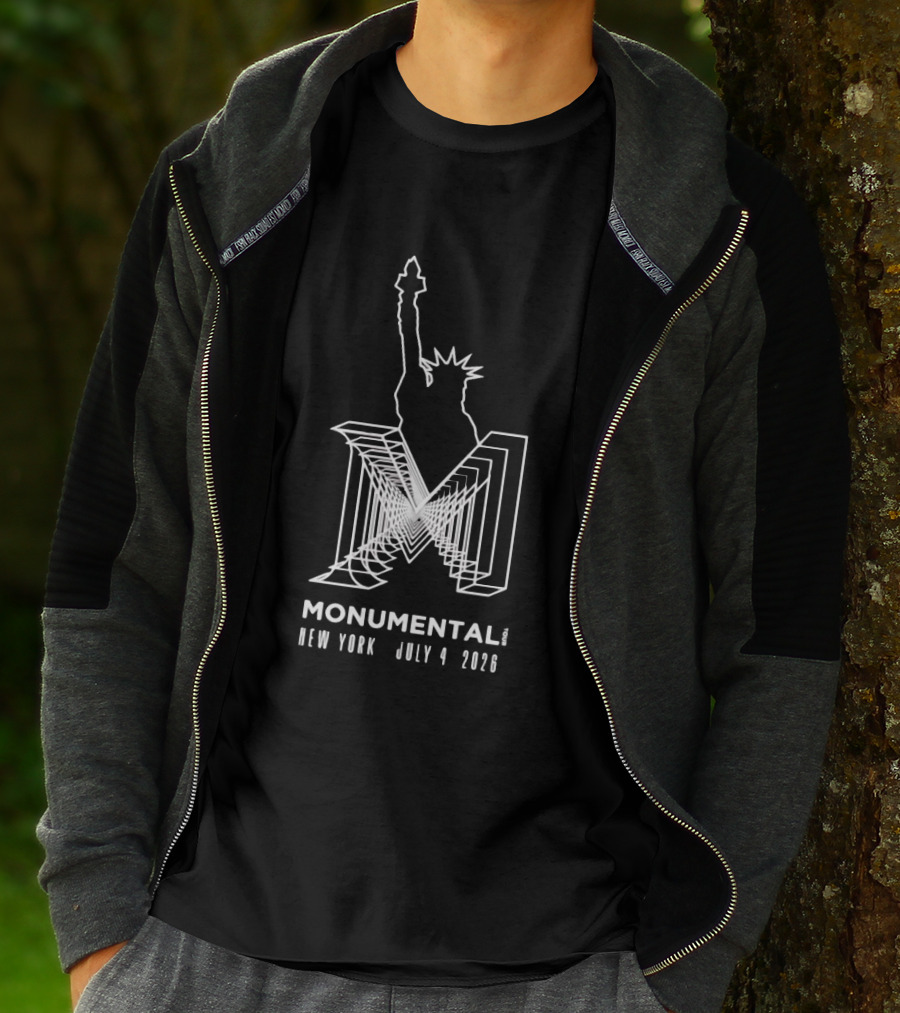 Monumental Tour New York July 4 2026 Live Music Event Statue Of Liberty T-Shirt