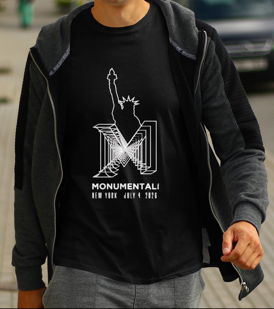Monumental Tour New York July 4 2026 Live Music Event Statue Of Liberty T-Shirt