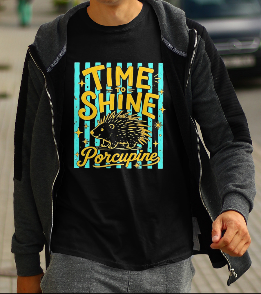 Time To Shine Porcupine Bright Animal Nature T-Shirt