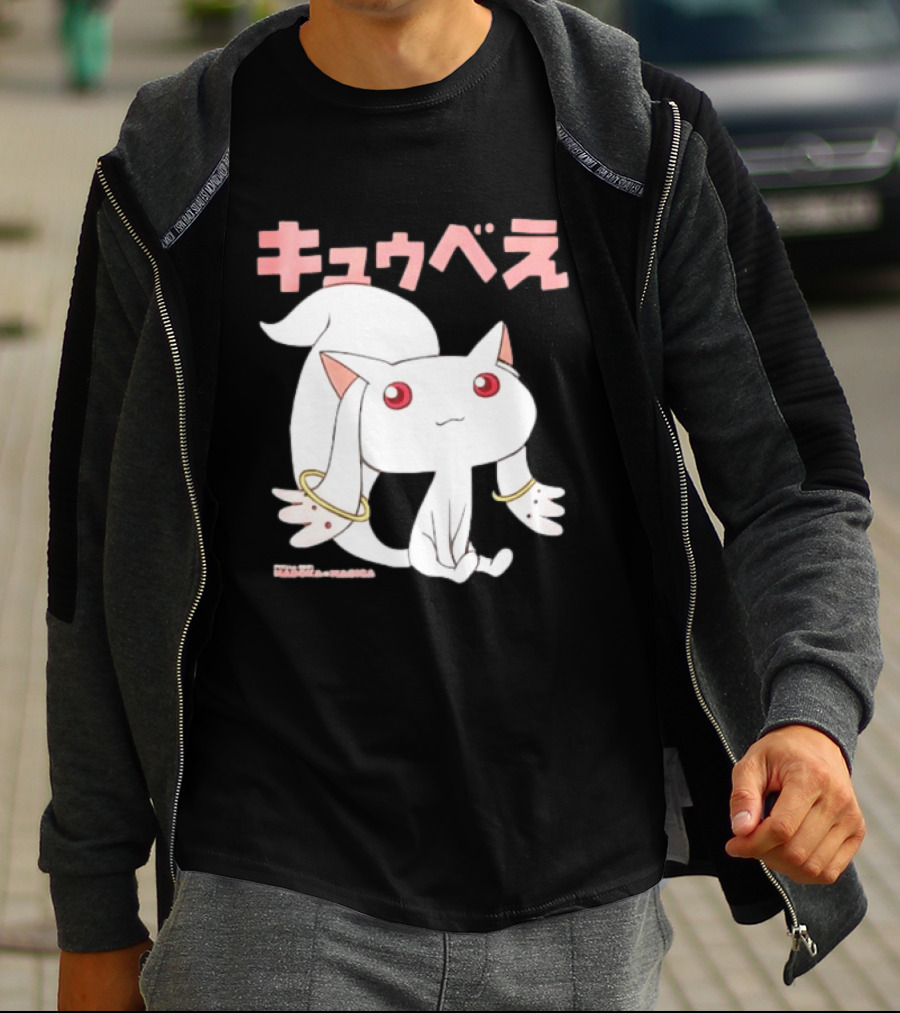 Puella Magi Madoka Magica Kyubey Anime Character Red Eyes T-Shirt