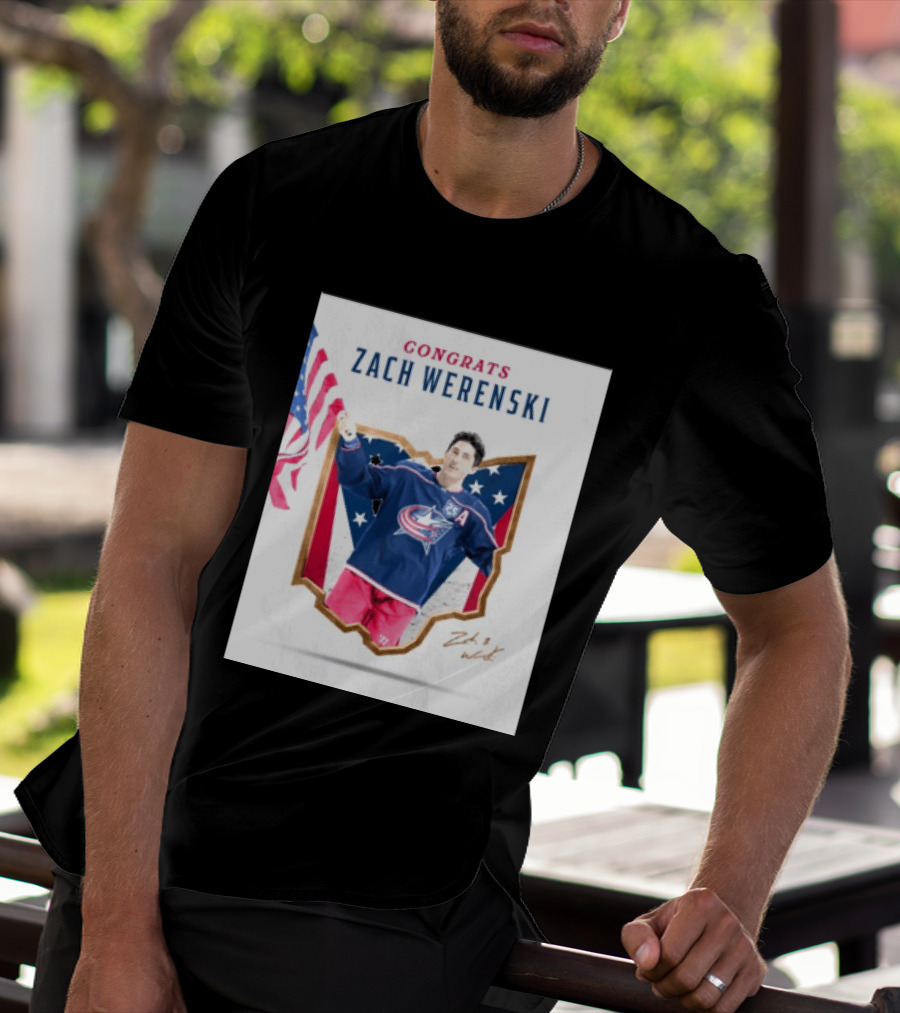 Congrats Zach Werenski USA Columbus Blue Jackets Hockey Celebration T-Shirt