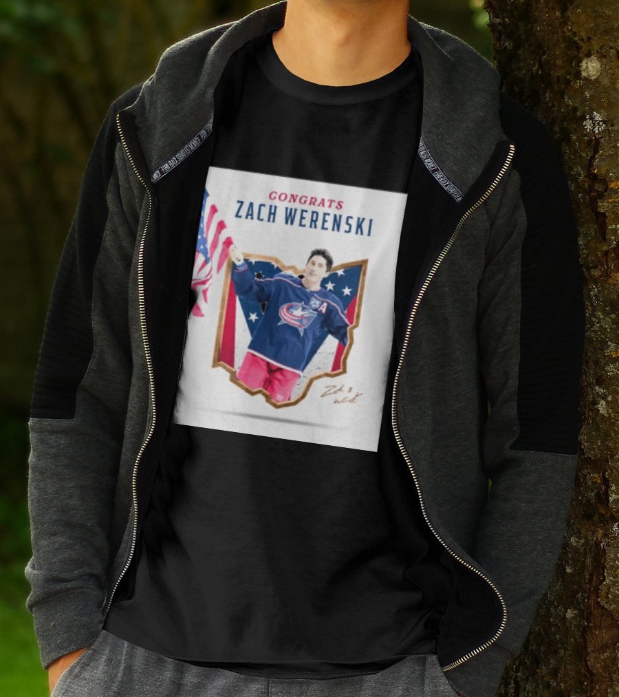 Congrats Zach Werenski USA Columbus Blue Jackets Hockey Celebration T-Shirt