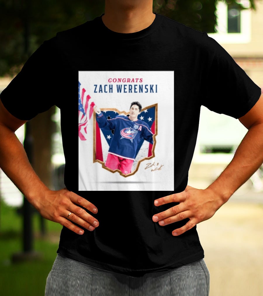 Congrats Zach Werenski USA Columbus Blue Jackets Hockey Celebration T-Shirt