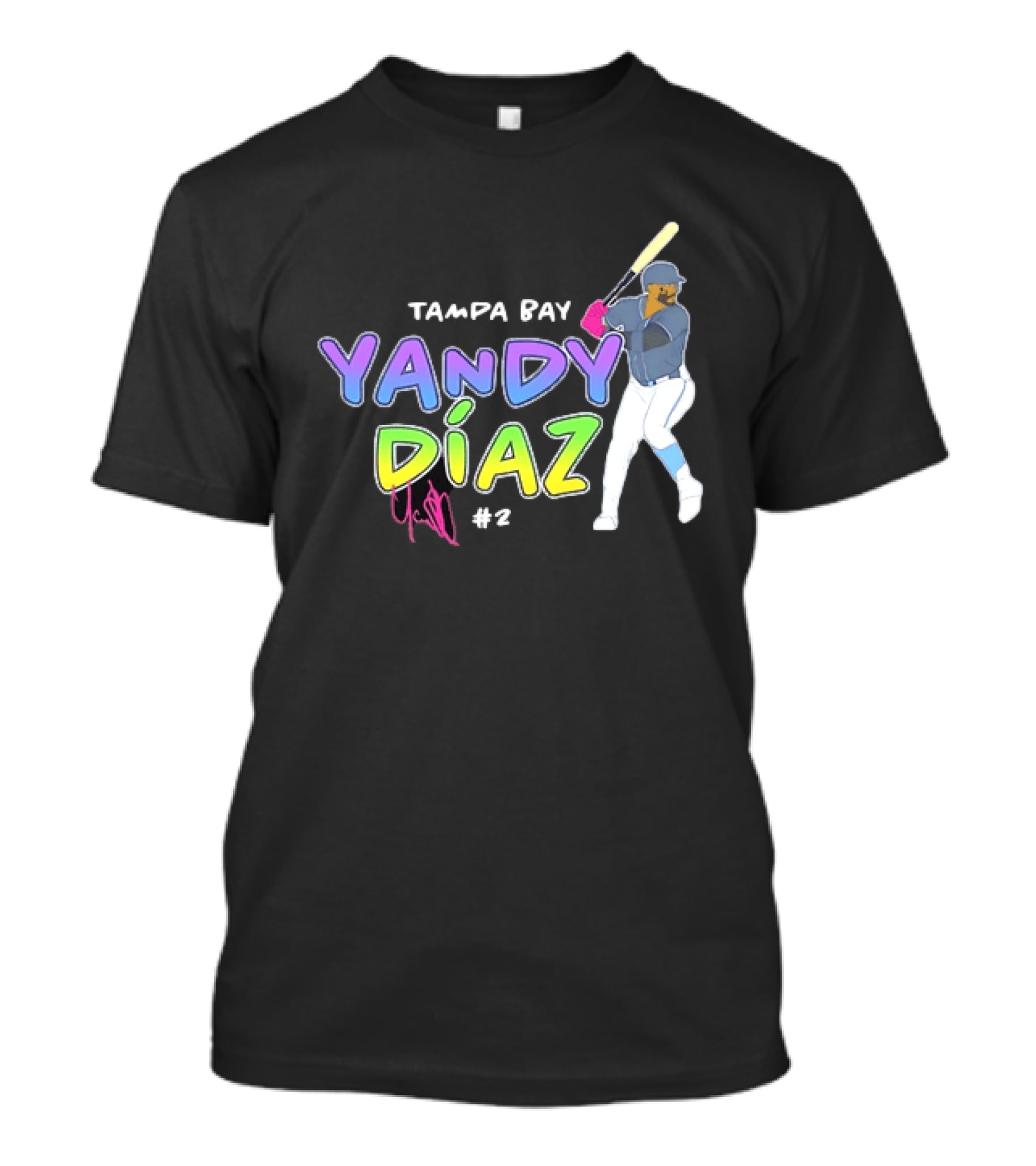 Tampa Bay Yandy Díaz #2 Baseball Player T-Shirt