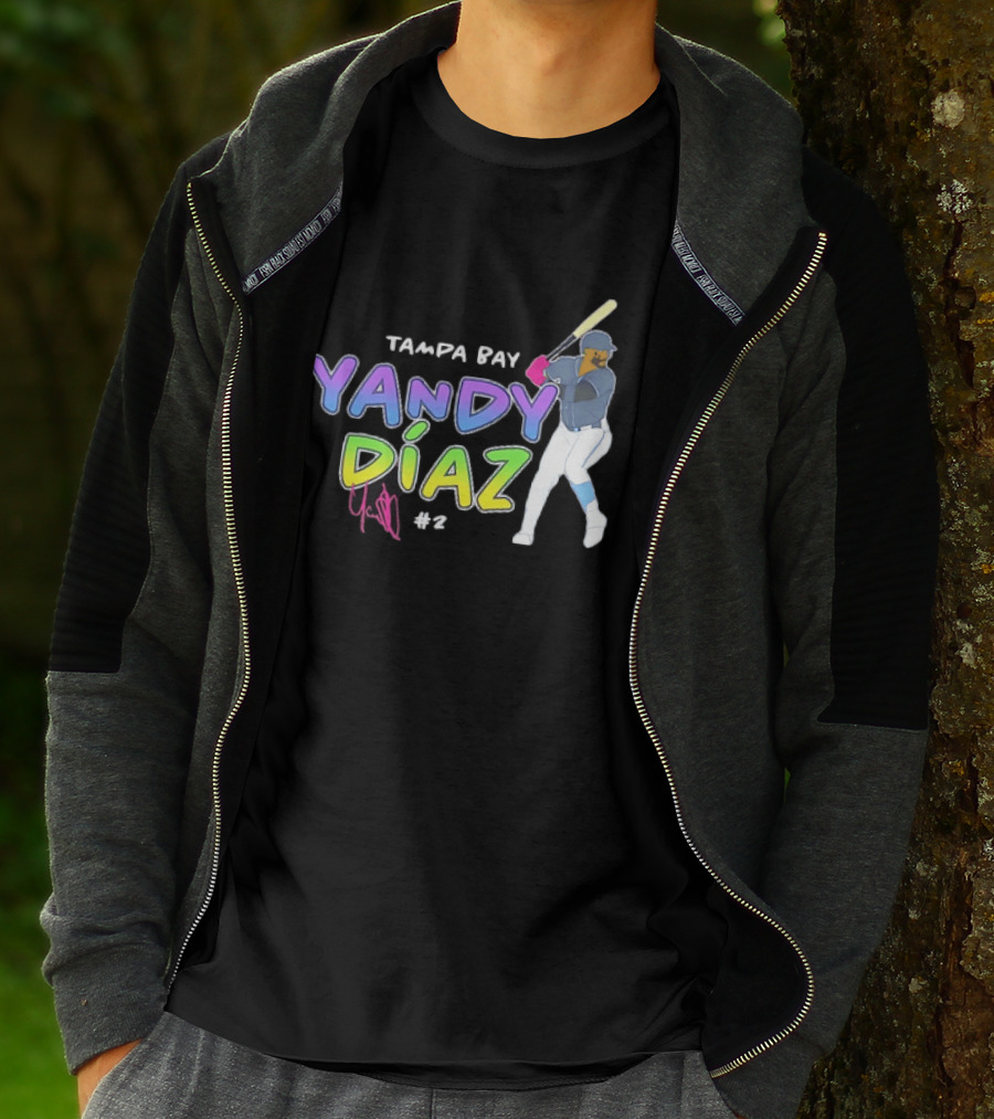 Tampa Bay Yandy Díaz #2 Baseball Player T-Shirt
