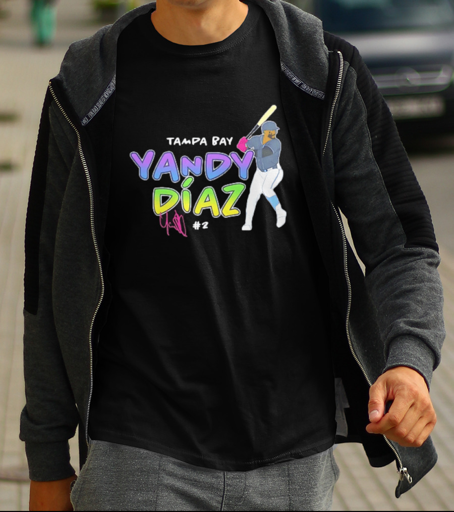 Tampa Bay Yandy Díaz #2 Baseball Player T-Shirt