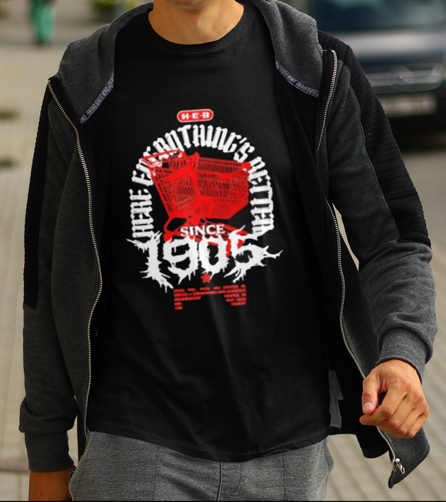 HEB Everything's Better Red Shopping Cart Since 1905 T-Shirt