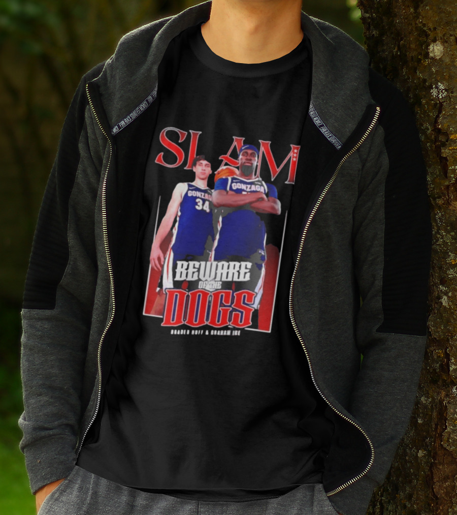 Slam Gonzaga Basketball Beware Of The Dogs Braden Huff Graham Ike T-Shirt