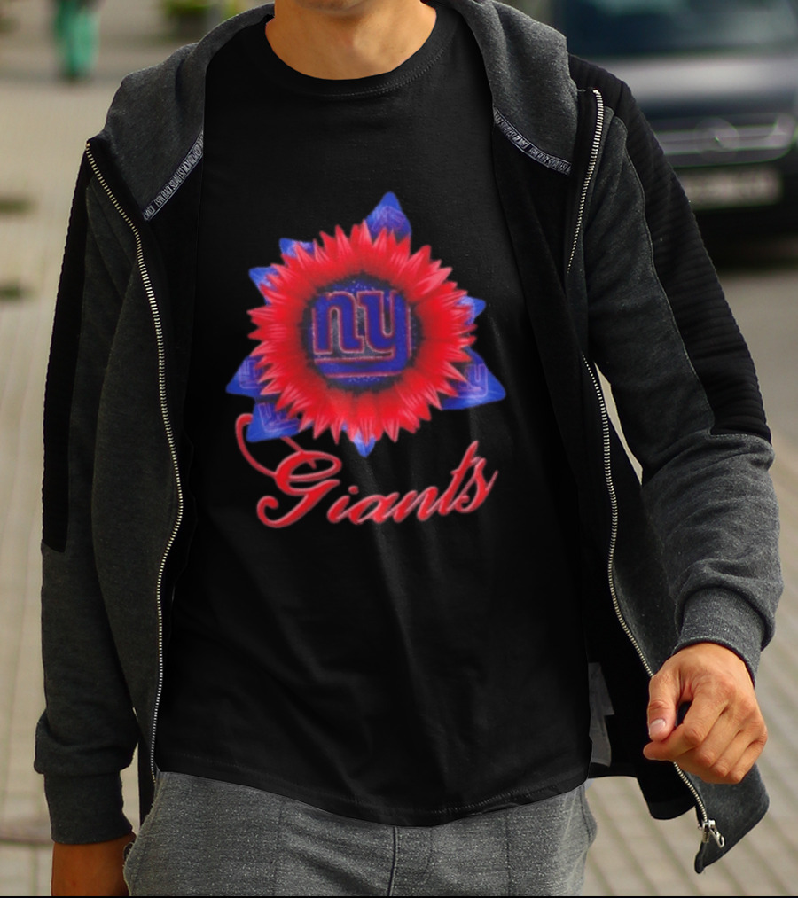 New York Giants Football Sunflower NY Giants T-Shirt
