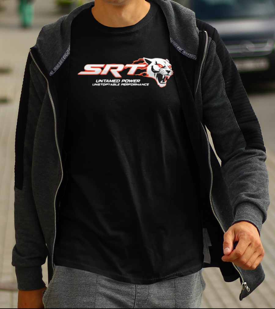 SRT Untamed Power Unstoppable Performance White Roaring Panther T-Shirt